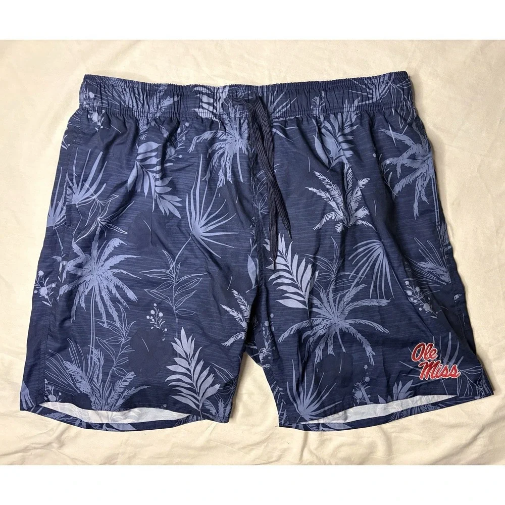 Colosseum Ole Miss Revels Hawaiin Shorts Men's Size 3XL Blue Floral Tropical